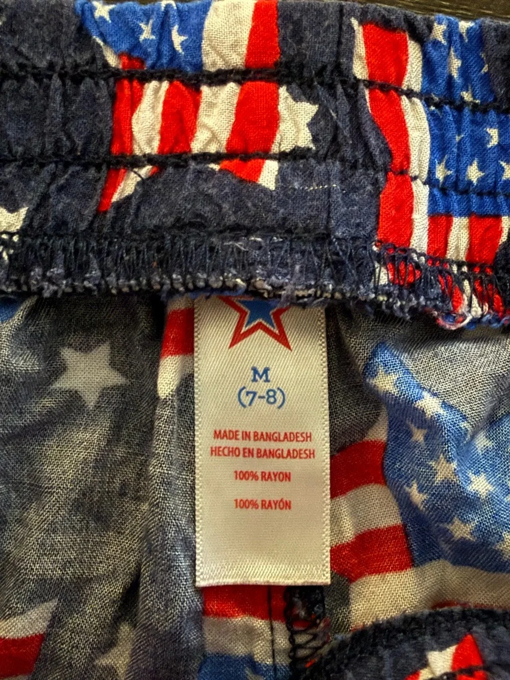 Girls Stars & Stripes Navy Shorts Medium (7/8)